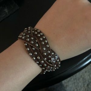 American eagle leather metal studded bracelet
